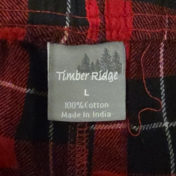 Red Plaid Men’s Flannel Pants Size L - Picture 2 of 3